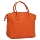 LOUIS VUITTON Suhari Lockit PM Hand Bag Taurillon Leather Orange LV Auth KD507-1