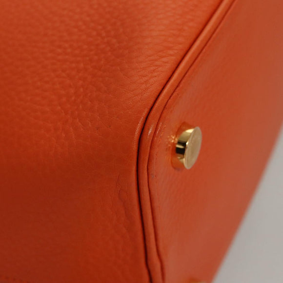 LOUIS VUITTON Suhari Lockit PM Hand Bag Taurillon Leather Orange LV Auth KD507