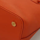 LOUIS VUITTON Suhari Lockit PM Hand Bag Taurillon Leather Orange LV Auth KD507-15
