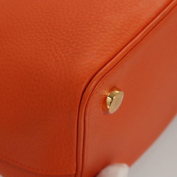 LOUIS VUITTON Suhari Lockit PM Hand Bag Taurillon Leather Orange LV Auth KD507