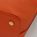 LOUIS VUITTON Suhari Lockit PM Hand Bag Taurillon Leather Orange LV Auth KD507-17