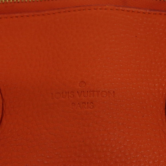 LOUIS VUITTON Suhari Lockit PM Hand Bag Taurillon Leather Orange LV Auth KD507