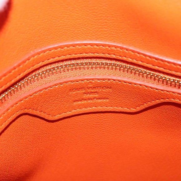 LOUIS VUITTON Suhari Lockit PM Hand Bag Taurillon Leather Orange LV Auth KD507