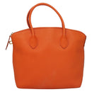 LOUIS VUITTON Suhari Lockit PM Hand Bag Taurillon Leather Orange LV Auth KD507-13