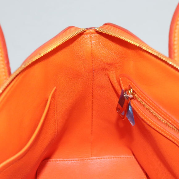 LOUIS VUITTON Suhari Lockit PM Hand Bag Taurillon Leather Orange LV Auth KD507