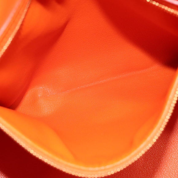 LOUIS VUITTON Suhari Lockit PM Hand Bag Taurillon Leather Orange LV Auth KD507