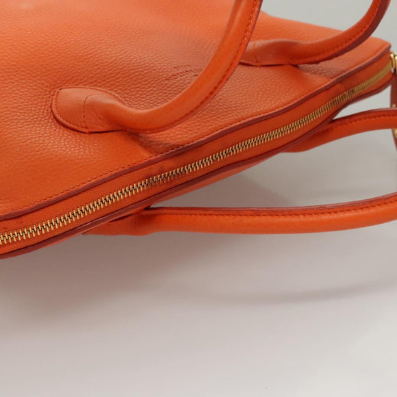 LOUIS VUITTON Suhari Lockit PM Hand Bag Taurillon Leather Orange LV Auth KD507