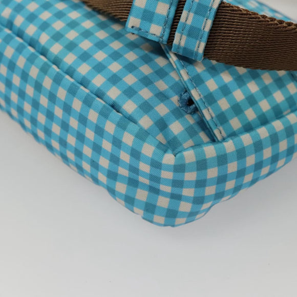 FENDI Waist bag Nylon Blue Gold Auth KD512