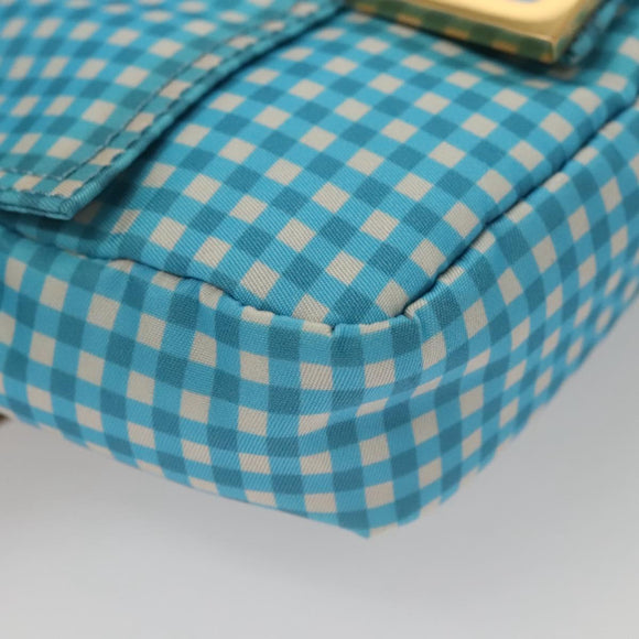 FENDI Waist bag Nylon Blue Gold Auth KD512