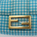 FENDI Waist bag Nylon Blue Gold Auth KD512-18