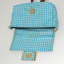 FENDI Waist bag Nylon Blue Gold Auth KD512-9