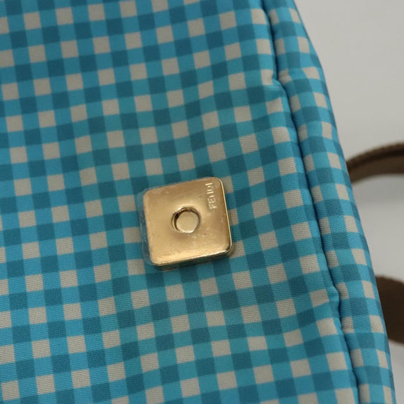 FENDI Waist bag Nylon Blue Gold Auth KD512