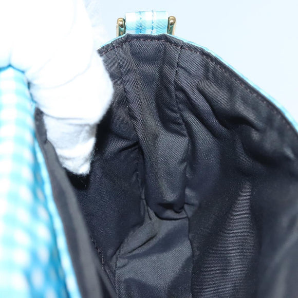 FENDI Waist bag Nylon Blue Gold Auth KD512