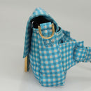 FENDI Waist bag Nylon Blue Gold Auth KD512-3