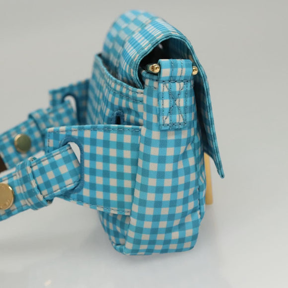 FENDI Waist bag Nylon Blue Gold Auth KD512