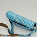 FENDI Waist bag Nylon Blue Gold Auth KD512-6