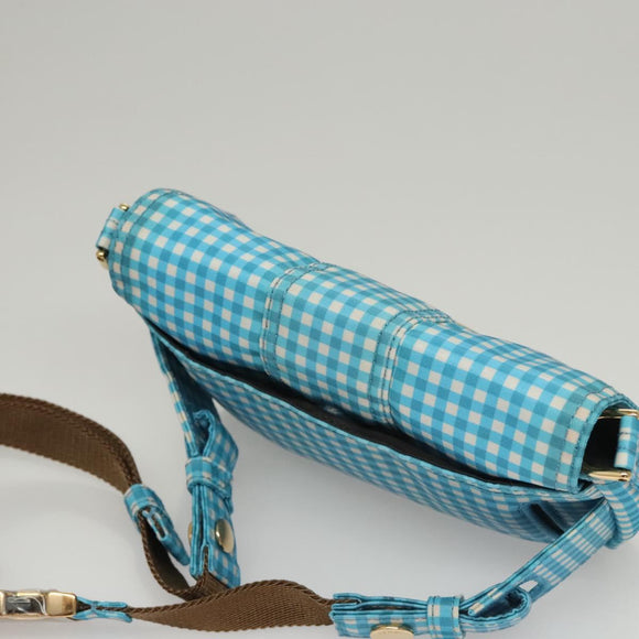 FENDI Waist bag Nylon Blue Gold Auth KD512