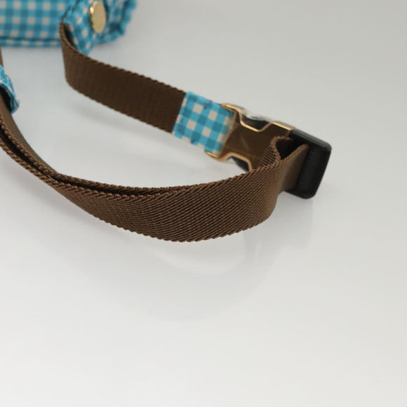 FENDI Waist bag Nylon Blue Gold Auth KD512