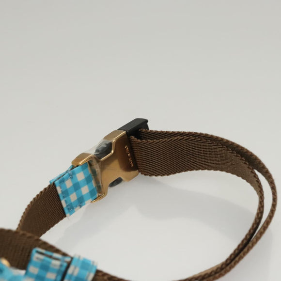 FENDI Waist bag Nylon Blue Gold Auth KD512