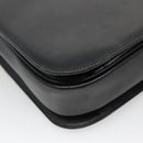 CELINE Circle Hand Bag Leather Black Gold Auth KD513-17