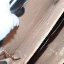 CELINE Circle Hand Bag Leather Black Gold Auth KD513-22