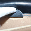 CELINE Circle Hand Bag Leather Black Gold Auth KD513-12