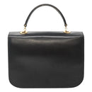 CELINE Circle Hand Bag Leather Black Gold Auth KD513-2
