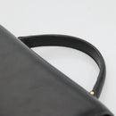 CELINE Circle Hand Bag Leather Black Gold Auth KD513-14