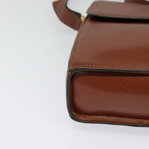 CELINE Shoulder Bag Leather Brown Auth KD516
