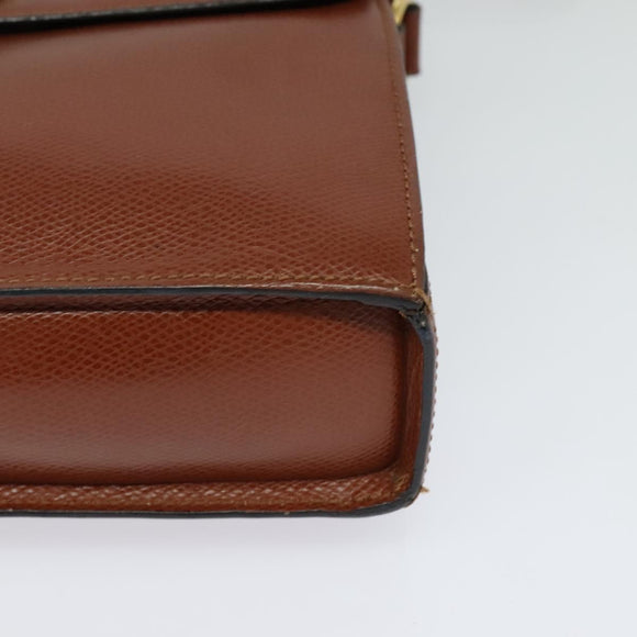 CELINE Shoulder Bag Leather Brown Auth KD516