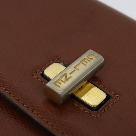 CELINE Shoulder Bag Leather Brown Auth KD516