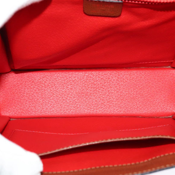 CELINE Shoulder Bag Leather Brown Auth KD516