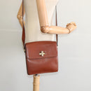 CELINE Shoulder Bag Leather Brown Auth KD516-23
