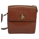 CELINE Shoulder Bag Leather Brown Auth KD516-13