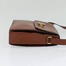 CELINE Shoulder Bag Leather Brown Auth KD516-4