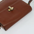 CELINE Shoulder Bag Leather Brown Auth KD516-6