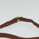 CELINE Shoulder Bag Leather Brown Auth KD516-8
