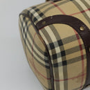 BURBERRY Nova Check Boston Bag PVC Beige Auth KD521-16