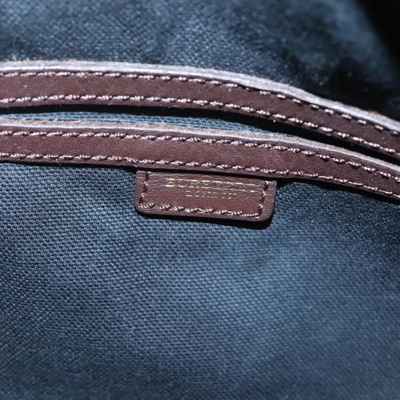 BURBERRY Nova Check Boston Bag PVC Beige Auth KD521