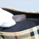 BURBERRY Nova Check Boston Bag PVC Beige Auth KD521-12