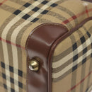 Burberrys Nova Check Boston Bag PVC Beige Auth KD522-15