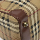 Burberrys Nova Check Boston Bag PVC Beige Auth KD522-16