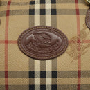 Burberrys Nova Check Boston Bag PVC Beige Auth KD522-17