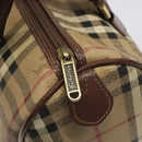 Burberrys Nova Check Boston Bag PVC Beige Auth KD522-18