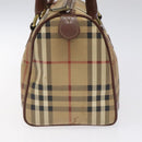 Burberrys Nova Check Boston Bag PVC Beige Auth KD522-3
