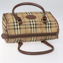 Burberrys Nova Check Boston Bag PVC Beige Auth KD522-6