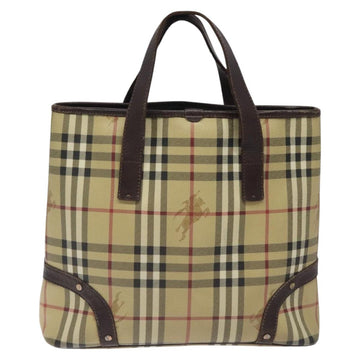 BURBERRY Nova Check Hand Bag PVC Beige Auth KD523 - 0
