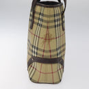 BURBERRY Nova Check Hand Bag PVC Beige Auth KD523-3