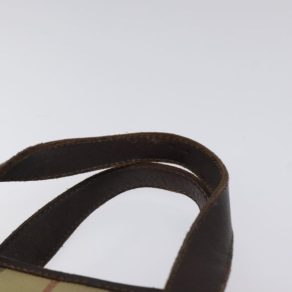 BURBERRY Nova Check Hand Bag PVC Beige Auth KD523