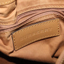 BURBERRY Nova Check Hand Bag PVC 2way Beige Gold Auth KD524-17